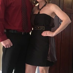 Black strapless dress